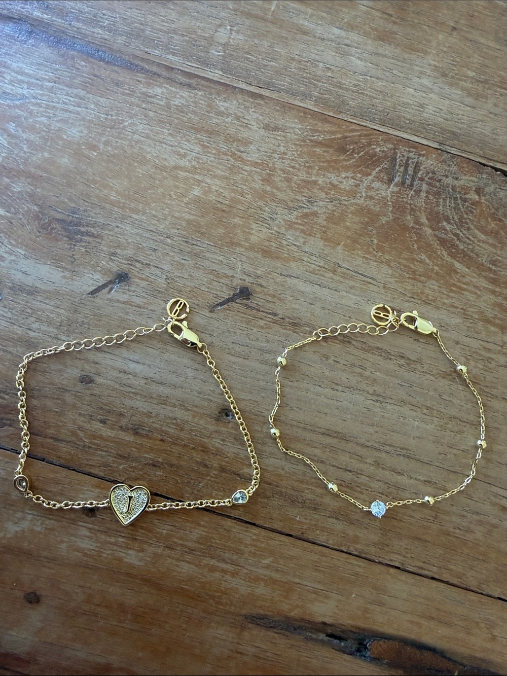 Gold Heart Cubic Zirconia Bracelet Set - Women Jewelry